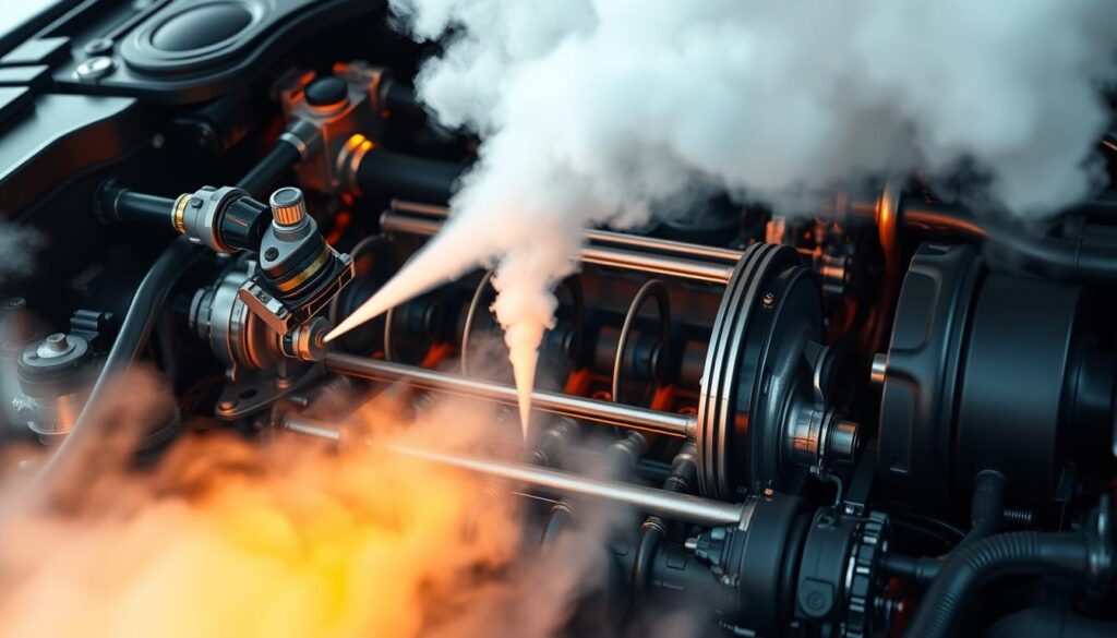 mechanizm powstawania białego dymu