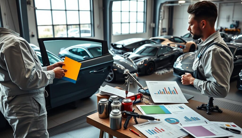 analiza cen lakierowania elementów samochodu