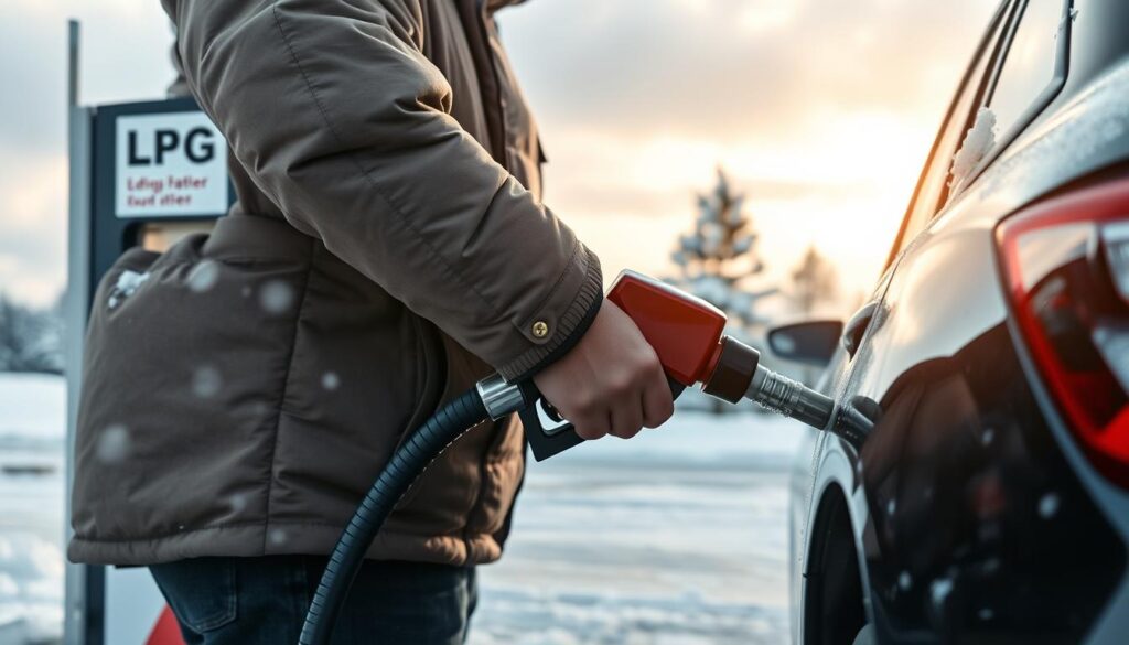przełączanie benzyny na gaz zimą