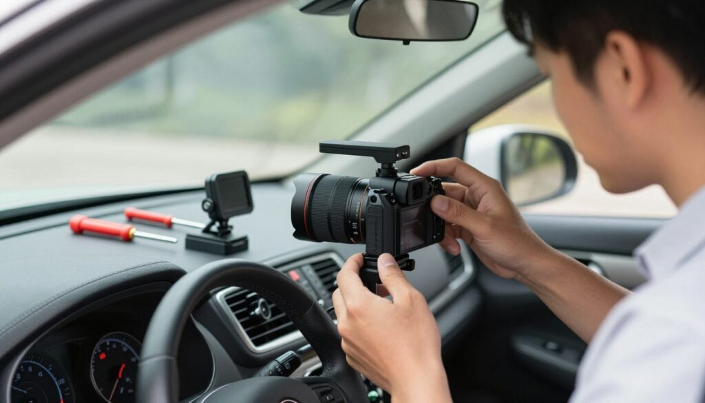 ustawienie obiektywu kamery samochodowej