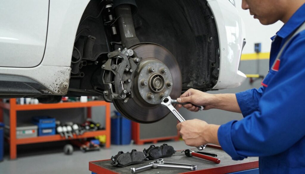 przebieg wymiany klocków hamulcowych