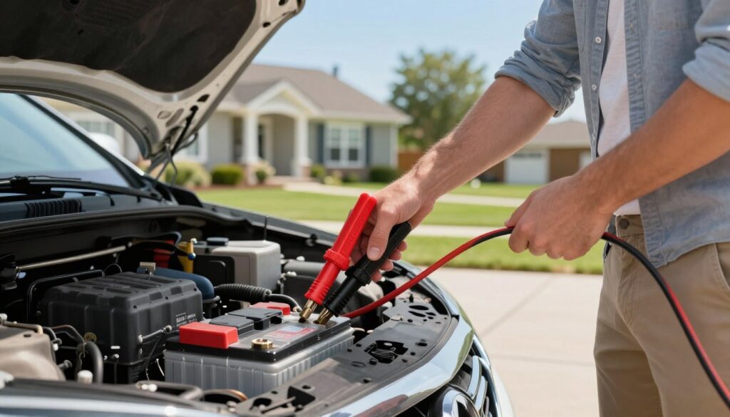 przygotowanie do podłączenia kabli rozruchowych