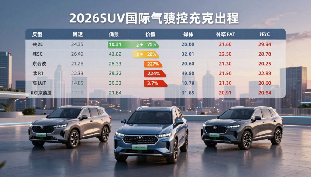 porównanie danych technicznych SUV-ów 2026 roku
